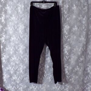 Lane Bryant Black Velvet Pants Editorial Goth Office Trousers Size 18/20